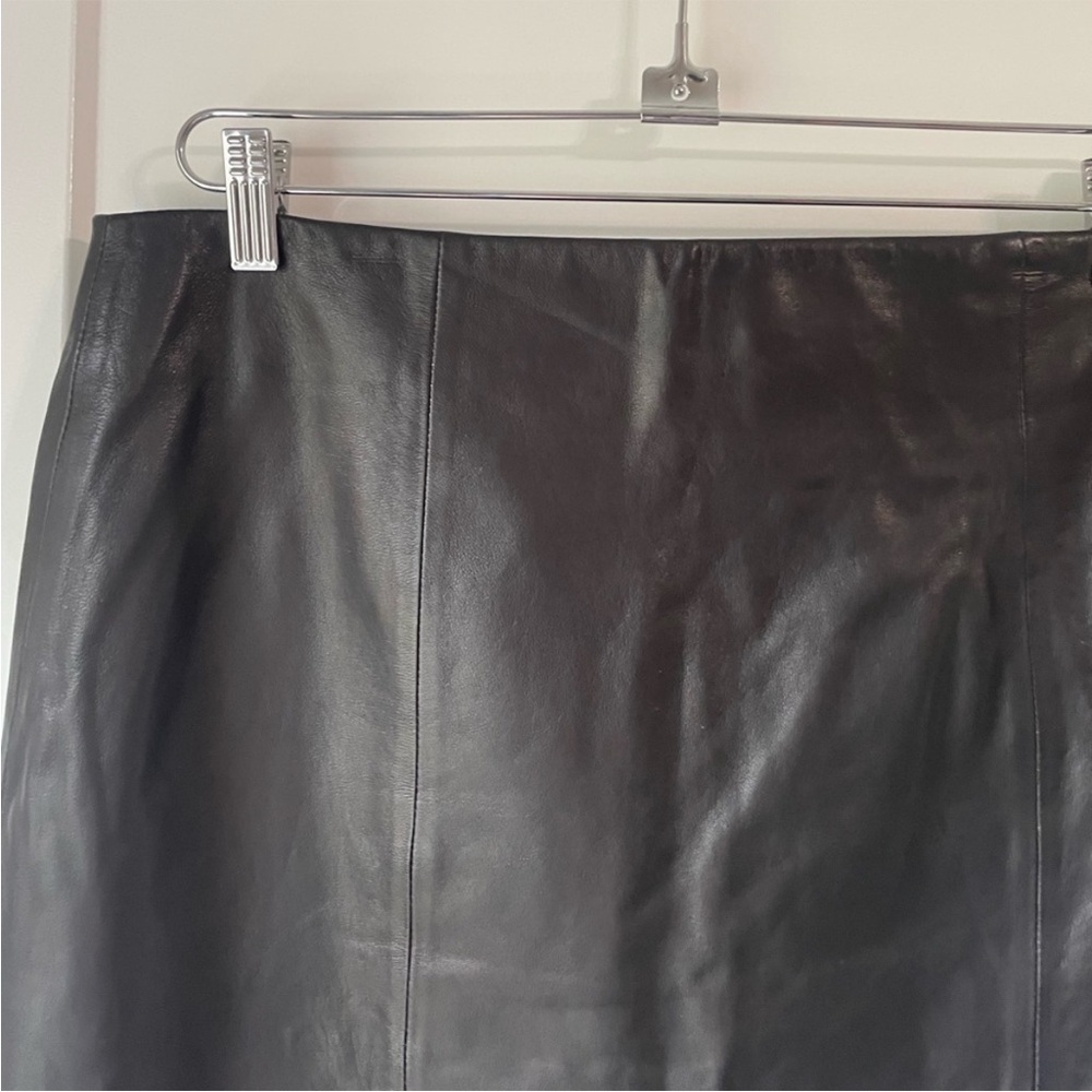 Talbots Black Leather Skirt Size 8 - Picture 5 of 9
